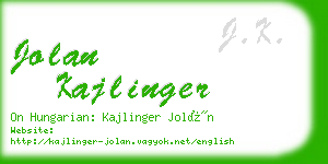 jolan kajlinger business card